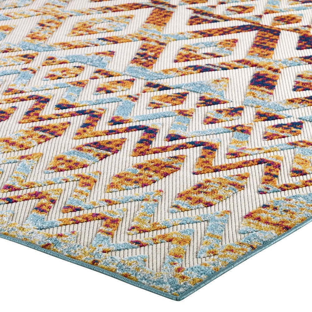 Reflect Tamako Diamond and Chevron Moroccan Trellis 5x8 Indoor / Outdoor Area Rug - No Shipping Charges MDY-R-1177A-58