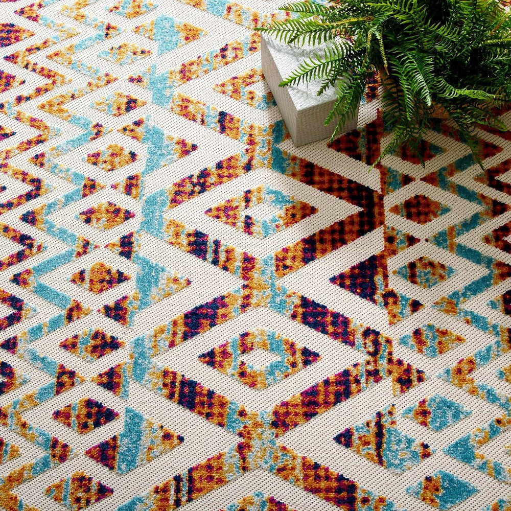 Reflect Tamako Diamond and Chevron Moroccan Trellis 5x8 Indoor / Outdoor Area Rug - No Shipping Charges MDY-R-1177A-58