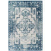 Modway Reflect Distressed Geometric Southwestern Aztec 5x8 Indoor and Outdoor Area Rug, 5 ft x 8 ft, Nyssa/Ivory and Blue