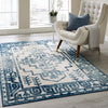 Modway Reflect Distressed Geometric Southwestern Aztec 5x8 Indoor and Outdoor Area Rug 5 ft x 8 ft Nyssa/Ivory and Blue MDY-R-1181B-58