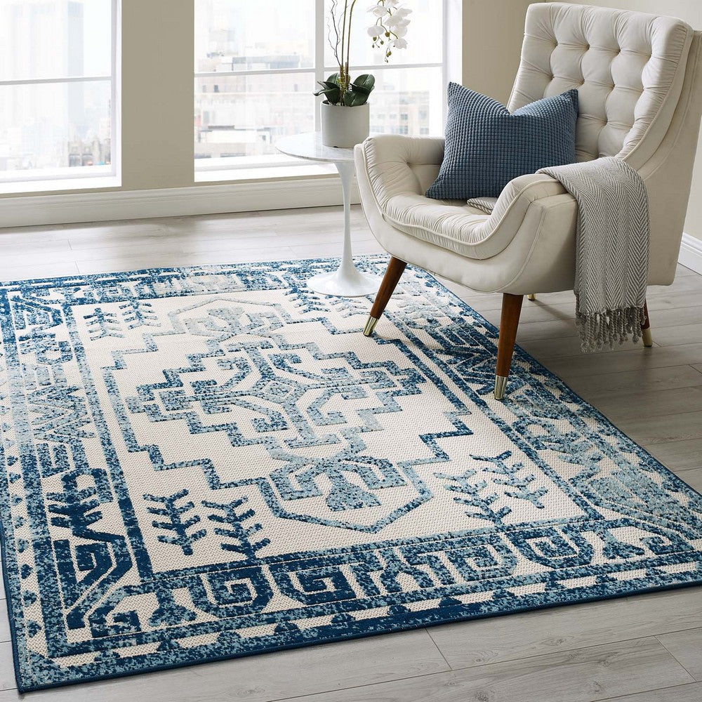 Reflect Nyssa Distressed Geometric Southwestern Aztec 5x8 Indoor/Outdoor Area Rug - No Shipping Charges MDY-R-1181A-58