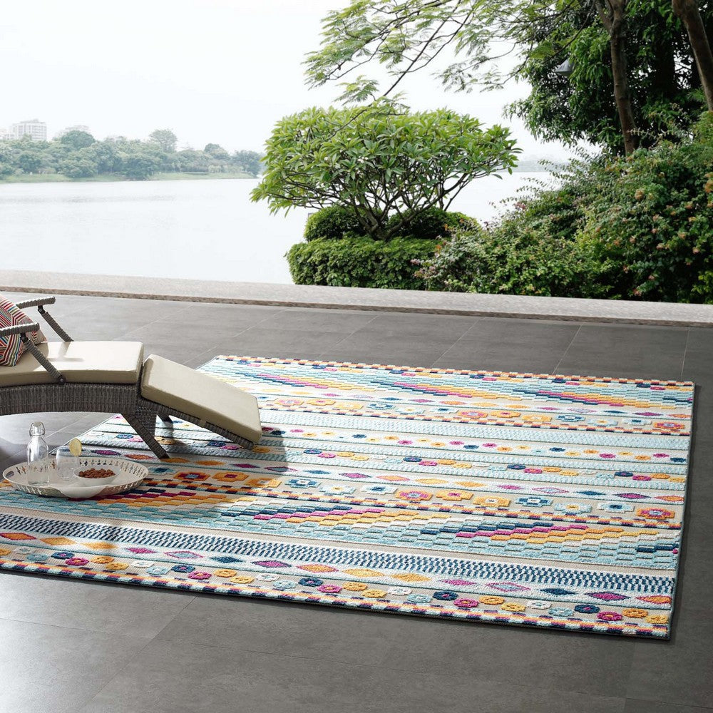 Reflect Cadhla Vintage Abstract Geometric Lattice 8x10 Indoor and Outdoor Area Rug - No Shipping Charges MDY-R-1182A-810