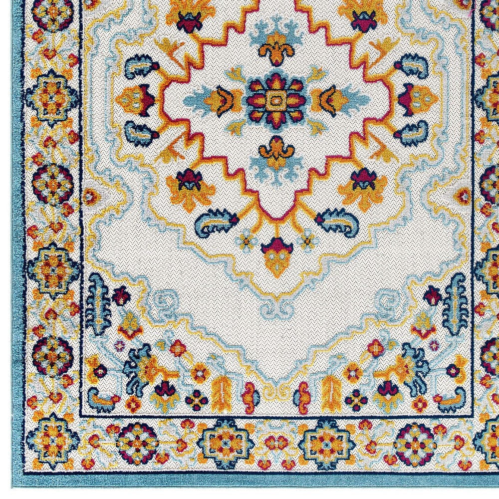 Reflect Ansel Distressed Floral Persian Medallion 8x10 Indoor and Outdoor Area Rug - No Shipping Charges MDY-R-1183A-810