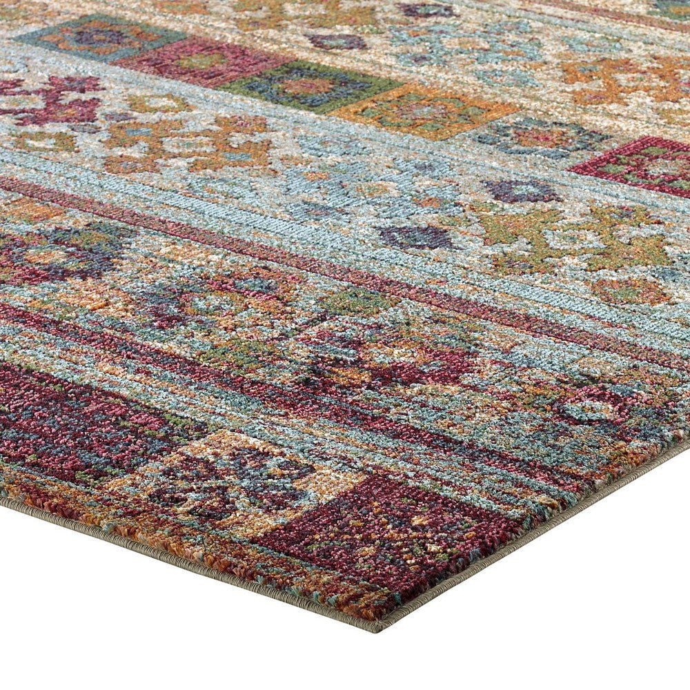 Tribute Nala Distressed Vintage Floral Lattice 5x8 Area Rug - No Shipping Charges MDY-R-1187A-58