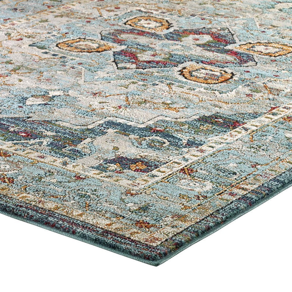 Tribute Diantha Distressed Vintage Floral Persian Medallion 8x10 Area Rug - No Shipping Charges MDY-R-1190A-810