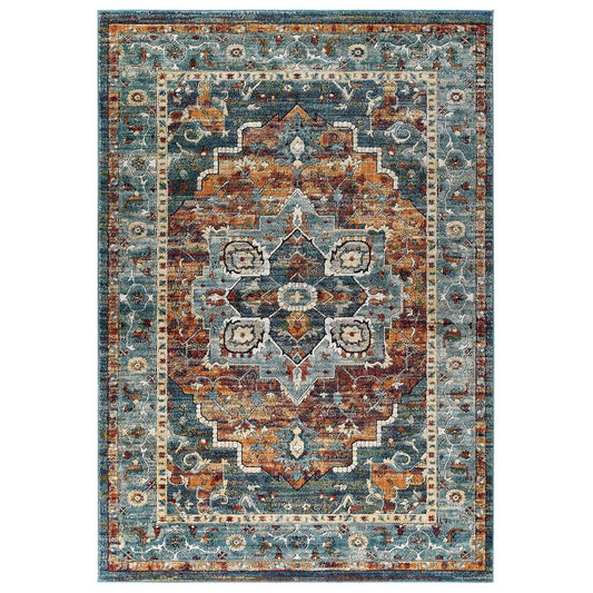 Tribute Diantha Distressed Vintage Floral Persian Medallion 5x8 Area Rug