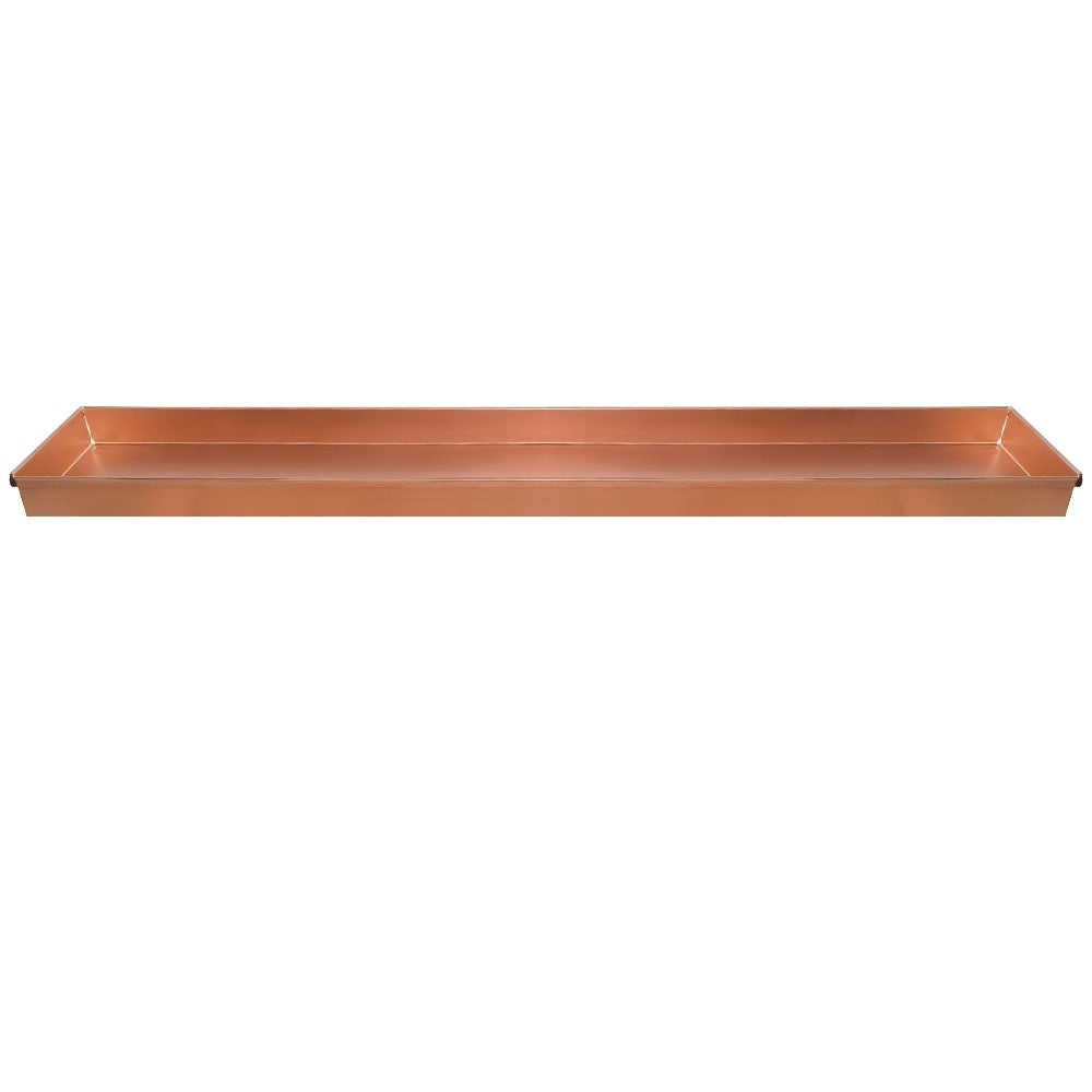 29 Inch Rectangular Metal Windowsill Planter Tray Trim Edges Large Copper By The Urban Port MIL-TRY-C29