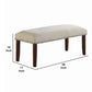 Rubber Wood Bench With Nail trim head design Brown and Cream PDX-F1548