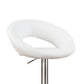 Metal Base Bar Stool With Faux Leather Seat White & Silver Set of 2 PDX-F1554