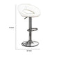 Metal Base Bar Stool With Faux Leather Seat White & Silver Set of 2 PDX-F1554