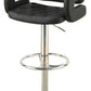 Chair Style Barstool With Tufted Seat And Back Black And Silver PDX-F1561