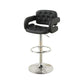 Chair Style Barstool With Tufted Seat And Back Black And Silver