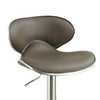 Modish Bar Stool With Gas Lift Espresso Brown And Silver Set of 2 PDX-F1563