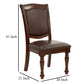 Set Of 2 Rubber Wood Traditional Dining Chair Dark Brown And Black PDX-F1729