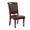 Set Of 2 Rubber Wood Traditional Dining Chair, Dark Brown And Black