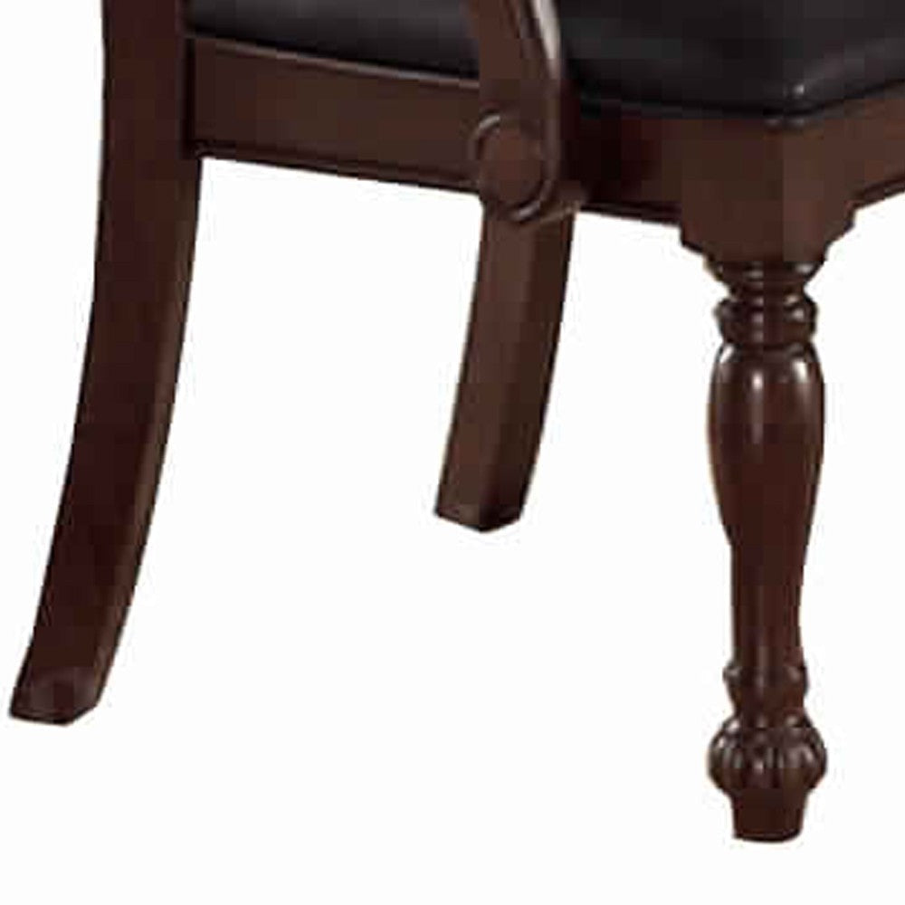 Old Style Rubber Wood Arm Chair Set Of 2 Brown By Casagear Home PDX-F1730