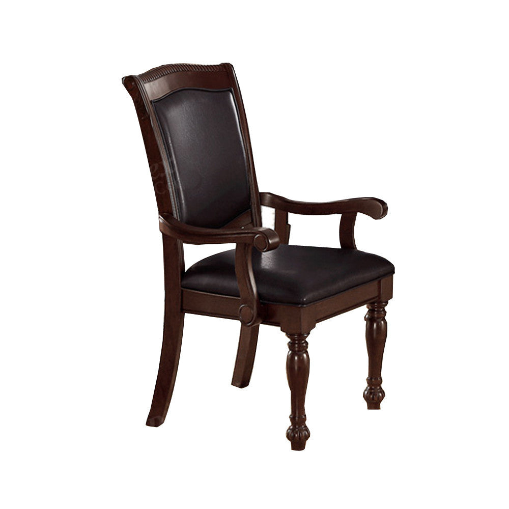 Old Style Rubber Wood Arm Chair Set Of 2 Brown By Casagear Home