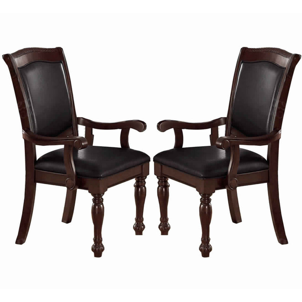 Old Style Rubber Wood Arm Chair Set Of 2 Brown By Casagear Home PDX-F1730