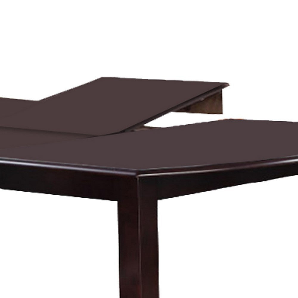 Rectangular Wooden Dining Table with Butterfly Leaf and Tapered Legs Brown PDX-F2237