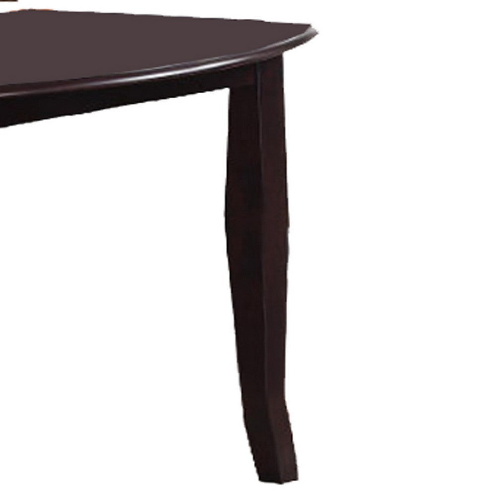 Rectangular Wooden Dining Table with Butterfly Leaf and Tapered Legs Brown PDX-F2237