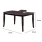 Rectangular Wooden Dining Table with Butterfly Leaf and Tapered Legs Brown PDX-F2237