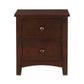 Modern Pine Wood 2- Drawer Night Stand,Brown PDX-F4234