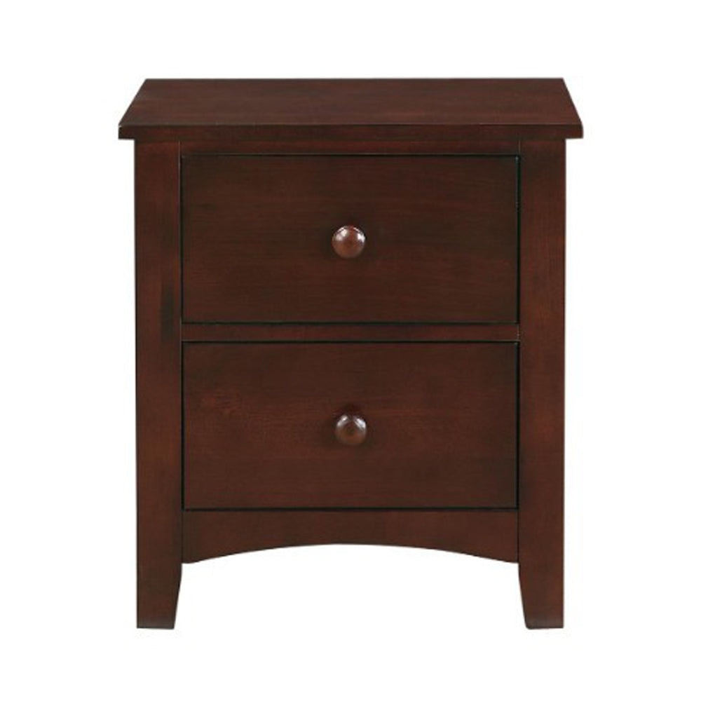 Modern Pine Wood 2- Drawer Night Stand,Brown PDX-F4234