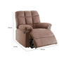 Plush Cushioned Recliner With Tufted Back And Roll Arms In Saddle Brown PDX-F6622