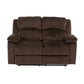 Pine Wood Reclining Loveseat With Padded Upholstery Brown By Casagear Home PDX-F6711