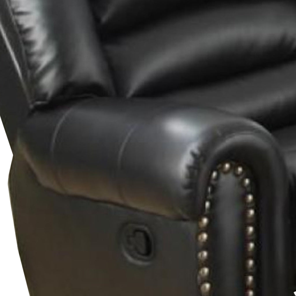 Immense Relief Bonded Leather & Plywood Recliner/Glider Black PDX-F6751