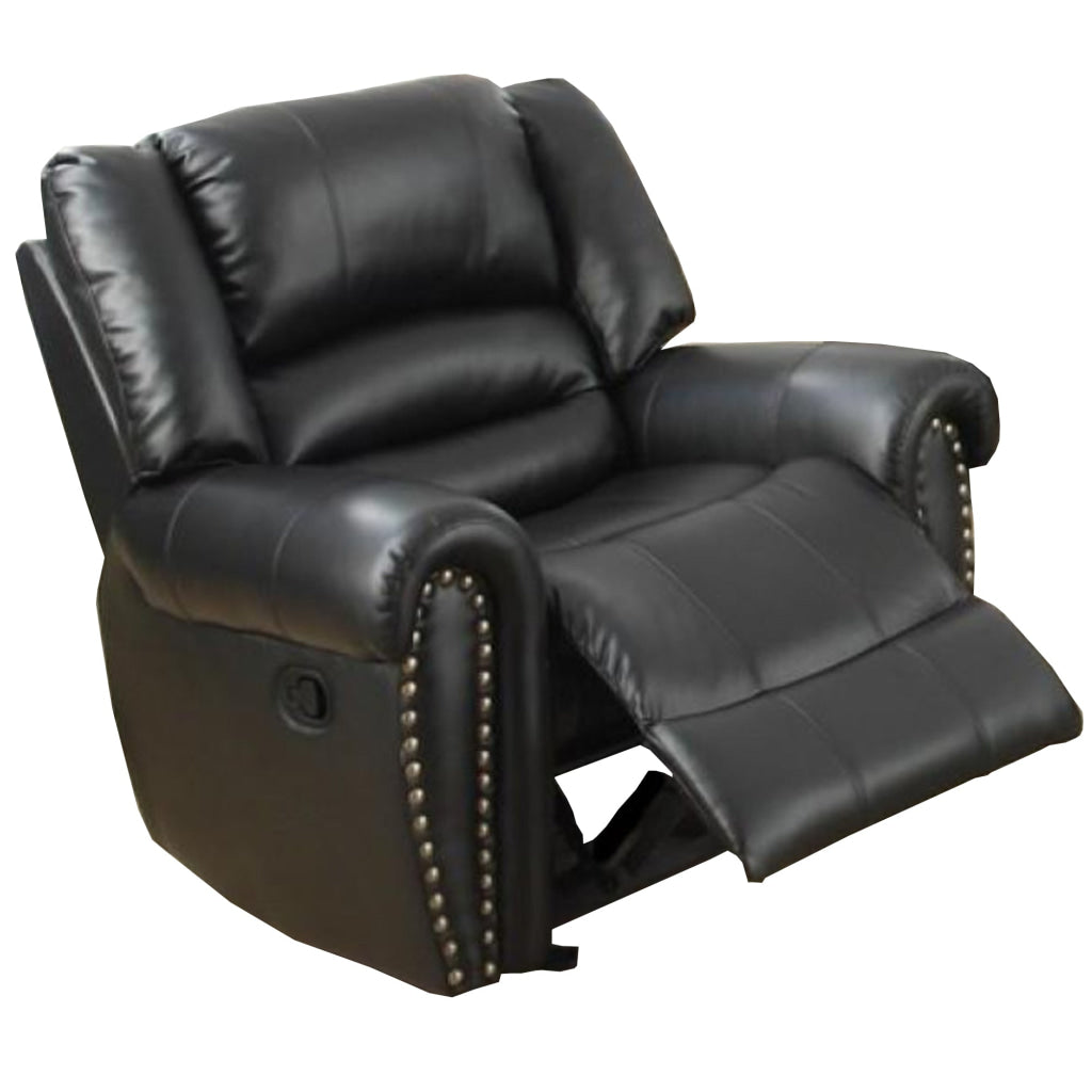 Immense Relief Bonded Leather & Plywood Recliner/Glider Black PDX-F6751