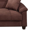 Microfiber Adjustable Sofa With 2 Pillows In Choco Brown By Casagear Home PDX-F7889