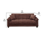 Microfiber Adjustable Sofa With 2 Pillows In Choco Brown By Casagear Home PDX-F7889