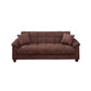 Microfiber Adjustable Sofa With 2 Pillows In Choco Brown By Casagear Home PDX-F7889