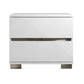 Acrylic Lacquer 2 Drawer Nightstand With Chrome Legs White SIF-2104-WHG