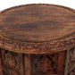 18 Inch Mango Wood Folding Accent Table Handcarved Walnut Brown By The Urban Port UPT-148946