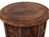 18 Inch Mango Wood Folding Accent Table Handcarved Walnut Brown By The Urban Port UPT-148946