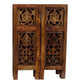 18 Inch Mango Wood Folding Accent Table Handcarved Walnut Brown By The Urban Port UPT-148946