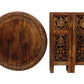 18 Inch Mango Wood Folding Accent Table Handcarved Walnut Brown By The Urban Port UPT-148946