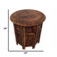 18 Inch Mango Wood Folding Accent Table Handcarved Walnut Brown By The Urban Port UPT-148946