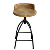 Pia 25-31 Inch Industrial Style Counter Height Stool with Adjustable Swivel Seat Brown Black By The Urban Port UPT-165867