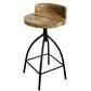 Pia 25-31 Inch Industrial Style Counter Height Stool with Adjustable Swivel Seat Brown Black By The Urban Port UPT-165867