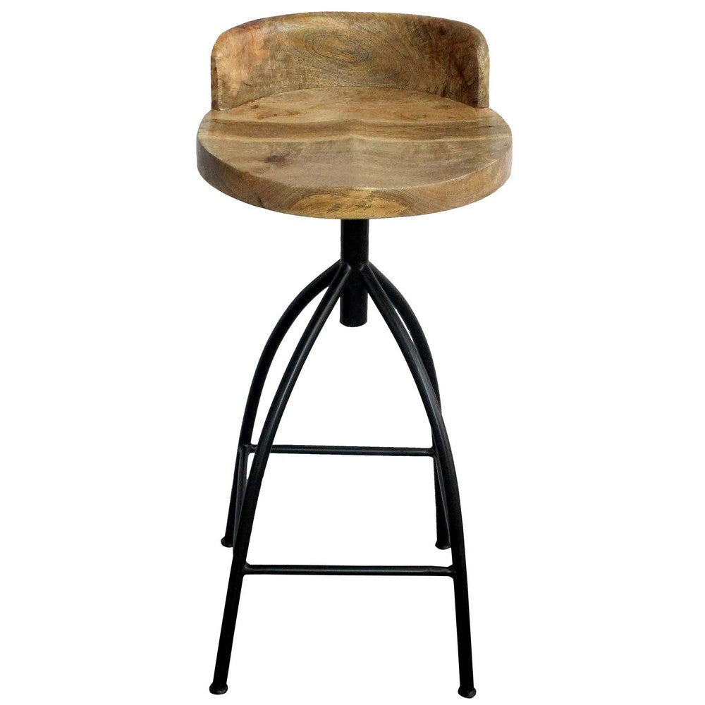 Pia 30-35 Inch Industrial Style Adjustable Swivel Bar Stool With Backrest By The Urban Port UPT-165868