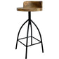 Pia 30-35 Inch Industrial Style Adjustable Swivel Bar Stool With Backrest By The Urban Port UPT-165868