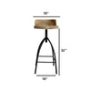 Pia 30-35 Inch Industrial Style Adjustable Swivel Bar Stool With Backrest By The Urban Port UPT-165868