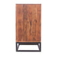 Modern Acacia Wood Dresser or Display Unit With Metal Base Walnut Brown and Black By Casagear Home UPT-182996