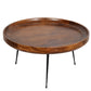 Gia Round Mango Wood Coffee Table With Splayed Metal Legs Brown and Black By The Urban Port UPT-183000