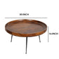 Gia Round Mango Wood Coffee Table With Splayed Metal Legs Brown and Black By The Urban Port UPT-183000