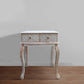 2 Drawer Mango Wood Console Table with Floral Carved Front Brown and White By The Urban Port UPT-226283