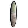 Oval Metal Wall Mirror with Framed Edges and Wooden Backing Black By The Urban Port UPT-228707